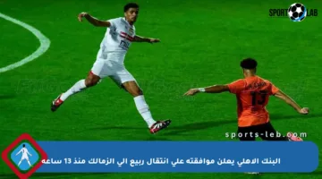 البنك الأهلي يعلن موافقته على انتقال ربيع إلى الزمالك منذ 13 ساعة